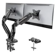 Dual Monitor Stand - Full Adjustable Monitor Desk Mount Swivel Vesa Black