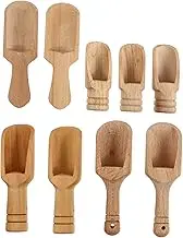 BRIGHTFUFU Set of 9 Small Tea Spoons Wooden Salt Scoops Tea Spoon Scoop Natural Wood Easy Cleaning for Kitchen