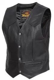Held Dillon Motorcycle Leather Vest, black, Size L for Men