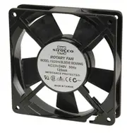 Sirocco Sleev Bearing 120mm 240V AC Thin Rotary Fan Black