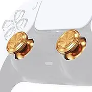 eXtremeRate Custom Gold Metal Thumbsticks for PS5 Controller, Replacement Aluminum Analog Stick Joystick for PS4 Controller - Controller NOT Included