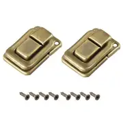 Toggle Catch Lock (38mm x 25mm) 2Pcs, Iron Hasp Latches Light Bronze