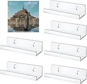 Record Shelf Wall Mount,Acrylic Window Shelves 4inch - Record Wall Mount Holder, Clear Acrylic Shelf for Vinyl Record Display Floating Book Shelves for Kids