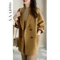 在飛比找ETMall東森購物網優惠-2022秋冬新款雙面絨大衣女高端羊毛手工時尚呢子外套羊毛品牌