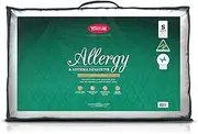 Tontine Classic Comfort Allergy & Asthma Sensitive Pillow – Low Height and Soft Feel for Back and Tummy Sleepers – Anti-Microbial Ultrafibre Fill – Cotton Cover with Gusset – Machine Washable