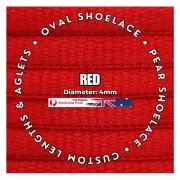 Red Oval Sports Shoelaces Custom Length Aglets Casual Sneakers Boots Shoes EO4MM