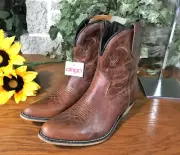 DINGO ADOBE ROSE LEATHER SIDE ZIP UNLAY BOOTS SIZE 7 New In Box NWT