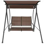 Costway 2 Seat Porch Swing Garden Canopy Swing Glider Outdoor Furniture w/Cushions & Foot Pad Balcony Backyard