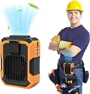 [DOTOTO] Blue Collar Breeze Waist Fan, Portable Waist Clip Fan, Usb Rechargeable Portable Outdoor Bladeless Neck Fan, Desktop Handheld Fan, Three Wind Power with Led Night Light Small Fan (Orange)
