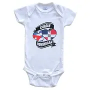 Cuban Dominican Hearts Cuba Dominican Republic Flags Baby Bodysuit - Baby Gift