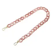 24 Inch Acrylic Chain Purse Strap Replacement Luxury Handbag Strap, Pink White