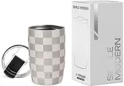 Simple Modern Travel Coffee Mug Tumbler with Flip Lid | Reusable Insulated Stainless Steel Cold Brew Iced Coffee Cup Thermos | Gifts for Women Men Him Her | Voyager Collection | 12oz | Checkmate