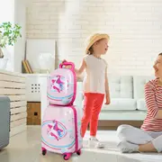 Bopeep 16''13'' 2PCS Kids Luggage Set Travel Suitcase Child Bag Backpack Unicorn