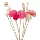 9 Pcs Red Flower Fragrance Diffuser Rattan Reed Sticks Bathroom Decor Refill Set