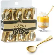 Posh Setting - Plastic Mini Gold Spoons, Gold Mini Spoons, Gold Plastic Mini Des