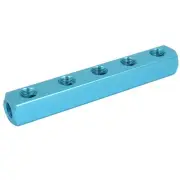 Air Compressor 1/4BSP Thread 5Ways 8 Ports Hose Manifold Block Splitter Blue