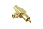 1RCA - 2RCA Y Double Adaptor Male to Female Gold Plated