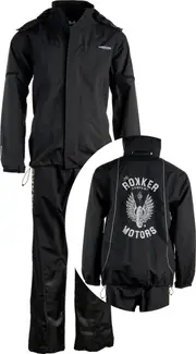 Rokker TRC Classic, rain suit 2 pcs. unisex , color: Black , size: XS