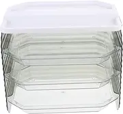 PEPLAYTAL 1 Set Multi Kitchen Seasoning Shelf with Lid Transparent Food Storage Rack Condiment Organizer for Home and Barbecue Easy to Clean and Stackable Design