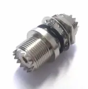 5 Pk UHF Female Jack to Female Jack Bulkhead Teflon RF Coaxial Adapter Connector