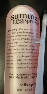 Philosophy Shampoo, Shower Gel & Bubble Bath SUMMER TEA SPRITZER 64 oz.