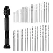 0.5mm-3.0mm Micro Mini Twist Drill Bit Pin Vise Hand Drill Rotary Tool Set 49pcs