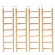 4x Nature Island 29.5cm Plain Wooden 7 Step Bird Pet Exercise Climb Toy Ladder