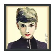 Empire Art Direct Audrey Dimensional Collage Handmade by Alex Zeng Framed Gra...