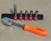 Snap On THLD72 1/4" Drive Metallic Hard Grip Ratchet Extension Bar Socket Set