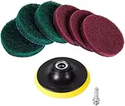 4 Inch Drill Power Brush Tile Scrubber Scouring Pads Cleaning Kit, Heavy Duty Household Cleaning Tool (Drill NOT Included)