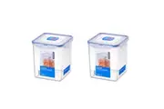 2x Locknlock 2.6L Airtight Classic Square Food Snack Container Storage Tall CLR
