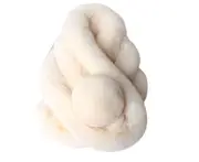 Faux Fur Solid Color Winter Scarf Plush Ball Wide Thickened Furry Scarf Wrap Fashion Accessories Cream-coloured