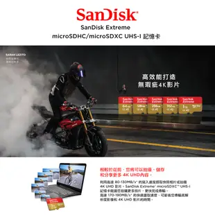 附發票 SanDisk Extreme 64G 128G 256G  記憶卡 A2 U3 V30  microSD 金卡