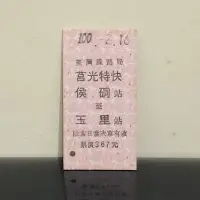 在飛比找蝦皮購物優惠-【臺鐵】莒光特快 猴硐(侯硐)-玉里 名片式車票/硬票