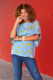 Tie Back Bell Sleeve Top--HAND-22-MF