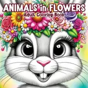 Animals in Flowers Adult Coloring Book: Relaxing Journey Through Nature's Splend