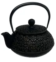 New Teavana Gold Black Cherry Blossoms Cast Iron 21oz Teapot Set With Infuser