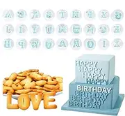 Hysgscwd 26 Alphabet Fondant Cake Mold, Cake Biscuit Mold, Plastic Letter Mold, Cookie Stamp Impress, Embosser Cutter, DIY Biscuit Letter Cutting Machine
