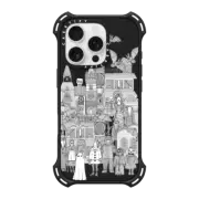 iPhone 16 Pro Bounce Case MagSafe Compatible vintage halloween black white transparent