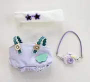 Tznzxm [3 Piece ] Clothes for LABUBU, Clothes Set for labubu Dolls, Lovely Style Set for Labubu Clothes - Fashionable Clothes + Stylish Hat + Mini Camera Accessories Outfit (NO Doll) (Purple Star)