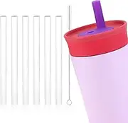Gosknor 6pcs Replacement Straws for Owala Kids 12 OZ Stainless Steel Tumbler, Reusable Plastic Cup Lid White Straight Drinking Water Bottle Straws Compatible with Owala Toddler 15 OZ Plastic Tumbler