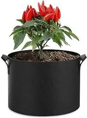 SooGree Grow Bags (3-Pack) - Heavy Duty Fabric Pots for Vegetables, Fruits, Flowers, Plants | Aeration Fabric Prevents Root Circling & Overwatering | Durable, Reusable (Round, 1 Gallon)