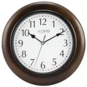10 in. Linwood Brown Quartz Analog Wood Wall Clock