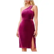 Aidan by Aidan Mattox One Shoulder Velvet Dress Purple Size 6