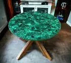 Malachite Console Table Top Gemstone Marble countertop Table, Hallway Home Decor