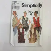 UNUSED 9819 VINTAGE SEWING PATTERN SIMPLICITY VESTS WOMENS OPENED