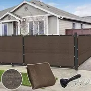 Fence Covering Outdoor Privacy Screen 5x50Ft for Fence – Fence Privacy Screen for Balcony, Yard, Patio, Garden, Zip Ties Included Brown