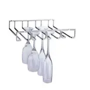 Organize It All Chrome Deluxe Over or Under Cabinet Stemware Rack Holds 12 Glass