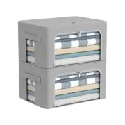 Clothes Storage Bins Box Foldable Stackable Container Organizer Set With Clear W
