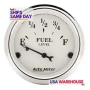 Autometer 1605, One Old Tyme White 2 1/16In Fuel Gauge Ford Performance Parts